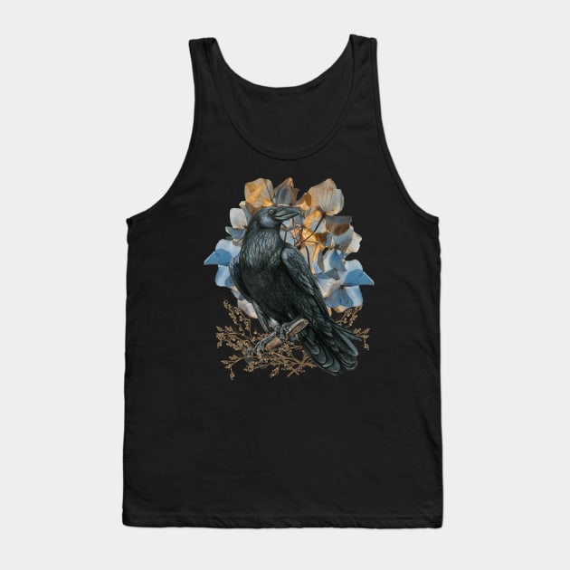 Whimsigoth Raven Pressed Flowers Soft Goth Design Tank Top by bbreidenbach